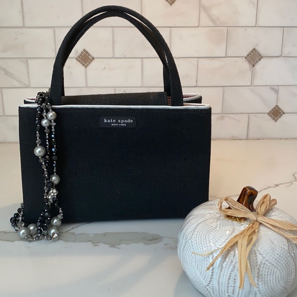 KATE SPADE NEW YORK LINEN HAND BAG❤️ MADE IN ITALY - Picture 1 of 10